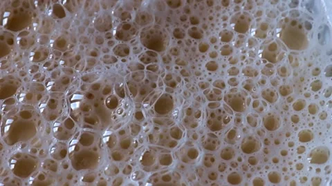Bubbles in the milk foam Stock Footage 337706238