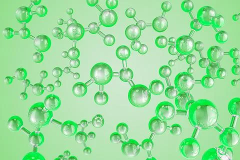 Bubbles molecules antioxidant of liquid bubble, 3D rendering Stock Illustration