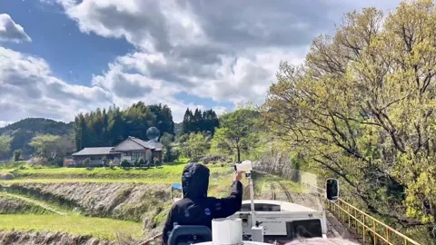 Bubbles in the Mountains-- Takachio Train Joy Ride Stock Footage 310860723