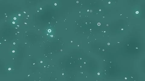 Bubbles move on a turquoise 4k background. 3d render. Carbonated water, beer Illustrazione stock
