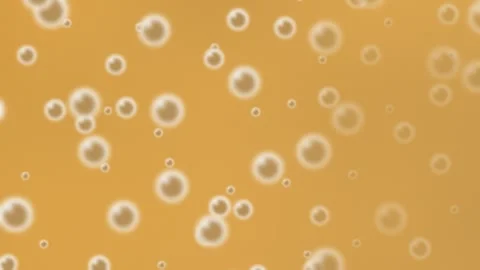 Bubbles moving on an orange background. 2d animation 動画素材 345712663