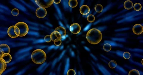 Bubbles moving in space with kaleidoscope effect Stock Footage 292491053