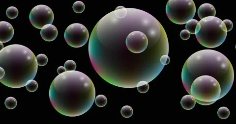 Bubbles moving in water in slow motion. Abstract black background. Seamless l Stock Footage 168930165