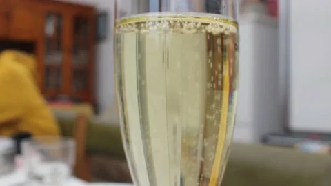The bubbles of my cup of champagne Stock Footage 237527077