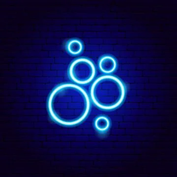 Bubbles Neon Sign Illustrazione stock