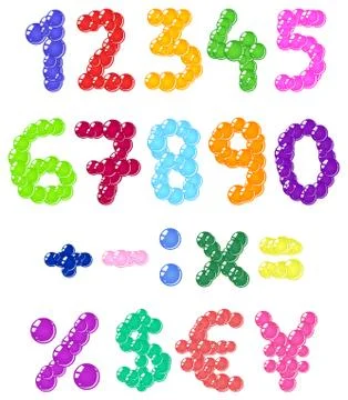 Bubbles numbers Stock Illustration