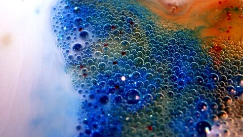 Bubbles on Oil Water 2 Stock Footage 144842534