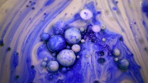 Bubbles on Oil Water 3 Stock Footage 144843680