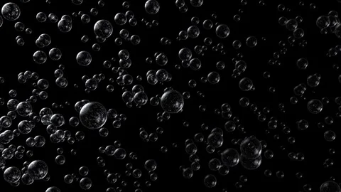 Bubbles or water, DNA molecule from particles on black background. 動画素材 263273825
