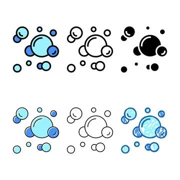 Bubbles oxygen color icon multipack vector Stock Illustration