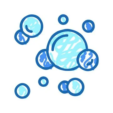 Bubbles oxygen icon doodle illustration Stock Illustration