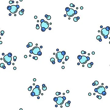 Bubbles oxygen vector seamless pattern Illustrazione stock