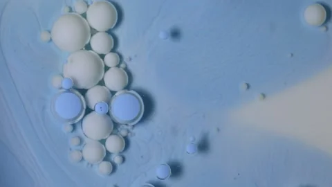 Bubbles of paint in oil. Macro abstraction Stock Footage 169719118