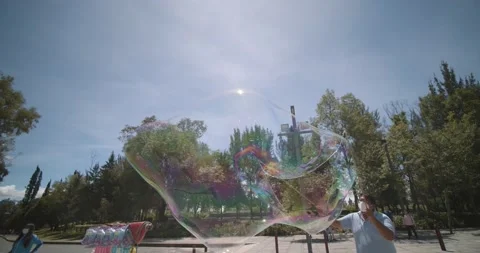 Bubbles at the park in Mexico Stock Footage 139239017