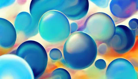 Bubbles pattern colorful background blue circles イラスト素材