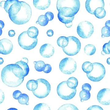 Bubbles, pattern, watercolor Stock Illustration
