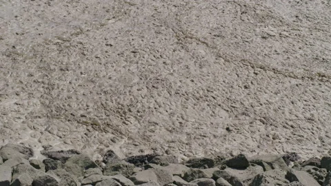 Bubbles in polluted water and rocks Stock Footage 131487176