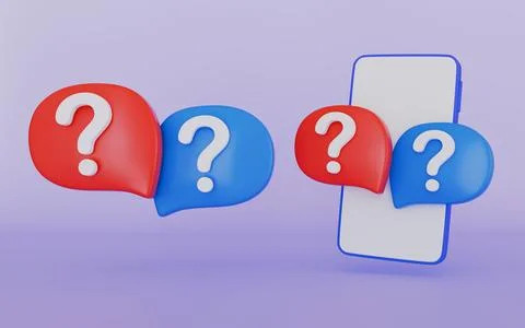 Bubbles question mark sign or ask FAQ and QA answer, Question answer sign Stock Illustration
