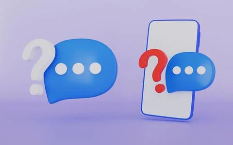 Bubbles question mark sign or ask FAQ and QA answer, Question answer sign Stock Illustration