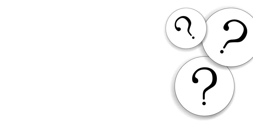 Bubbles with question mark on white background with empty space for text.  イラスト素材