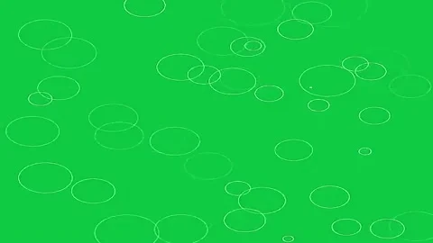 Bubbles Raindrops On Green Screen Background. 4K Animation Render Stock Footage 206853781