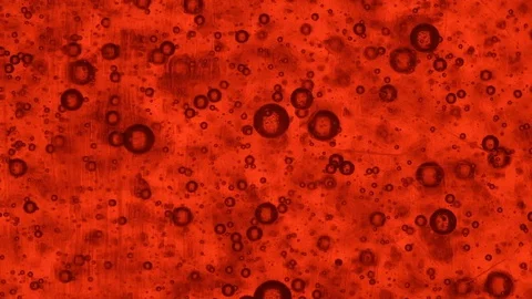Bubbles on red background slow motion Stock Footage 128244379