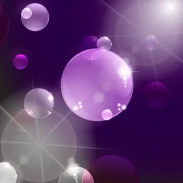 Bubbles with reflections on dark background Stock Illustration