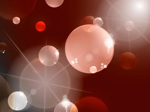 Bubbles with reflections on red background Stock Illustration