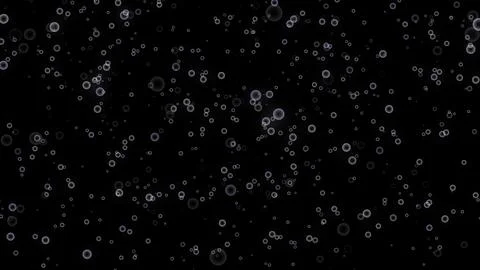 Bubbles rise up on a dark background. 3d Render. Motion design bubbles in the Illustrazione stock