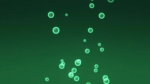 Bubbles rise in a green background with soft lighting Stock Footage 337950747