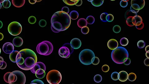 Bubbles rise upwards on a black background Stock Footage 86205589
