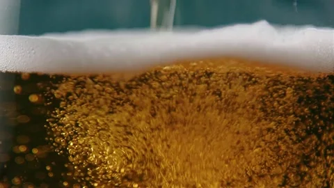 Bubbles rise when the beer is poured Stock Footage 161180928