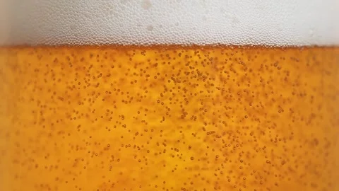 Bubbles Rising to the Beer Head in Slow Motion. Stock Footage 271109644
