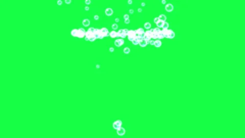 Bubbles rising in cinematic motion against green screen background with sof.. Video stock 345620044