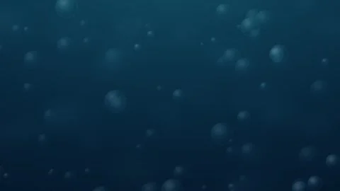 Bubbles rising in dark blue water creating a calming effect Stock Footage 337233509