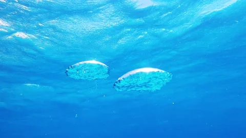 Bubbles rising from the depths Stock Footage 143939478