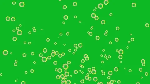 Bubbles rising up on the green screen Stock Footage 107273892