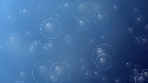 Bubbles Rising Slowly Through a Deep Blue Gradient Background Stock Footage 335738251