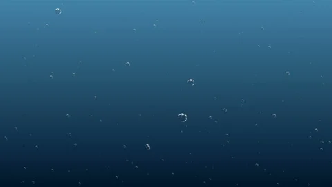 Bubbles rising to the surface. Slow motion. Air bubbles in clear blue water in Stock Footage 103555876
