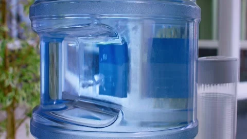Bubbles Rising through the Tank of an Office Water Cooler Stock Footage 259228565