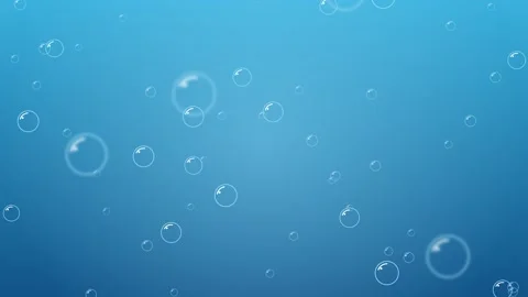 Bubbles rising up underwater on blue 库存影片 348618982