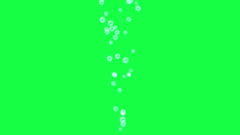 Bubbles Rising in Water against Black Background with Green Screen Elements Stock Footage 345620038