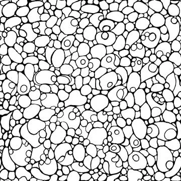 Bubbles seamless abstract pattern. Vector hand drawn repeat background Stock Illustration