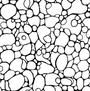 Bubbles seamless abstract pattern. Vector hand drawn repeat background Stock Illustration