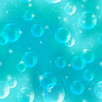 Bubbles seamless on green Stock Illustration
