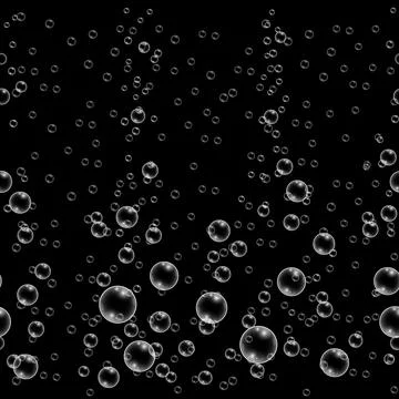 Bubbles seamless pattern. Realistic air in liquid background Stock Illustration