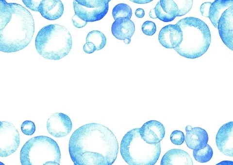 Bubbles seamless pattern, watercolor Stock Illustration