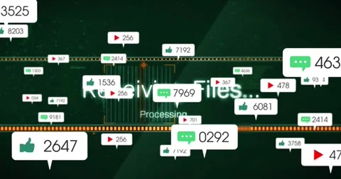 Bubbles sliding in starting progress bar filling and counts updating on Stock Footage 317407546
