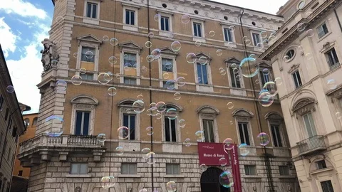 Bubbles in slow motion, Rome Stock Footage 100460689