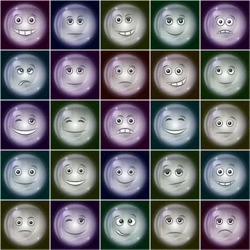 Bubbles Smileys Set Stock Illustration